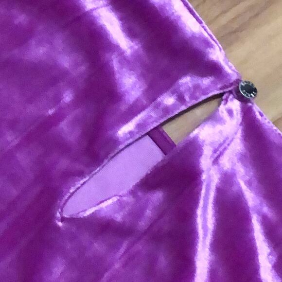 NWOT Ellen Tracy Fuchsia Crushed Velvet Flutter Sleeve Blouse Size Small - Picture 6 of 10